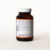 List of ingredients for Yinova's Blend of EPA/DHA Omega 3 tablets on the back of a clear brown bottle.
